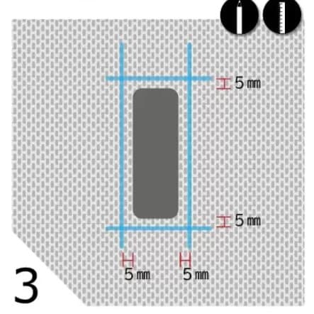 穴から5㎜程度の位置に印をつける