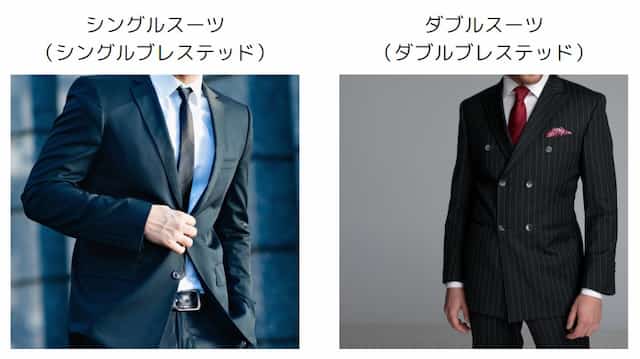 シングルスーツとダブルスーツはボタンの数や配置が異なる