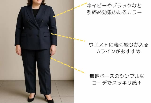 ふくよかな女性向けのダブルスーツの選び方