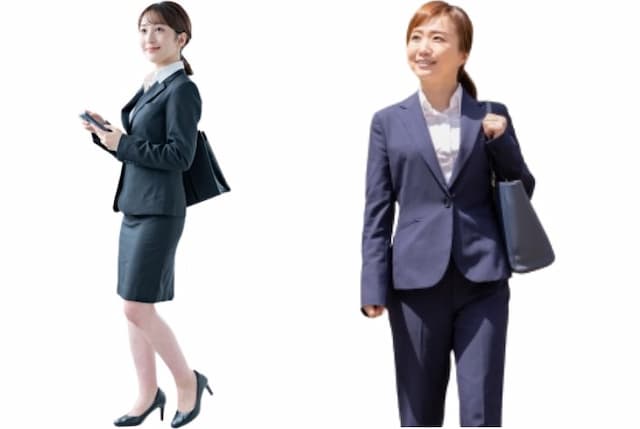 パンツタイプとスカートタイプのリクルートスーツ