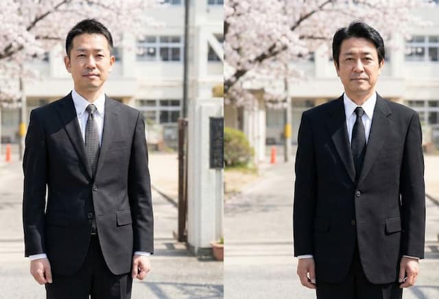 ブラックスーツと礼服の比較画像