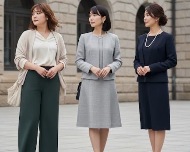 インフォーマルからフォーマルまでの比較画像