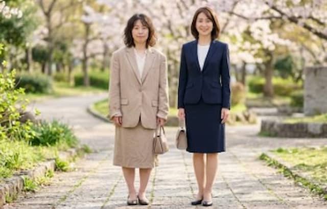 レディーススーツのサイズ感比較画像