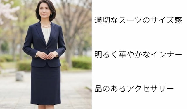 入学式にネイビースーツを着るときのポイント