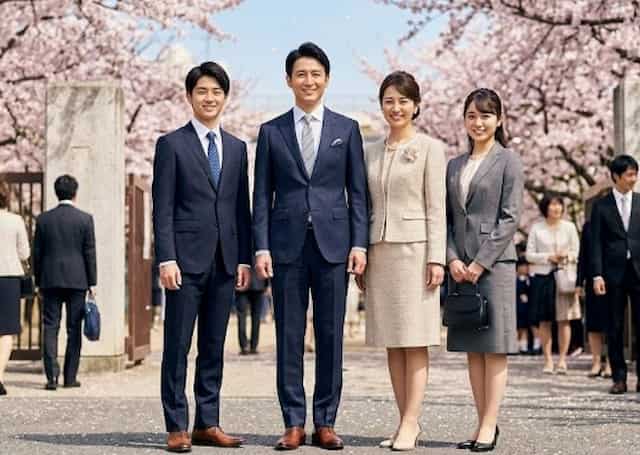 入学式の家族写真